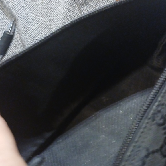 Authentic Gucci Vintage Hand Bag Pouch Purse GG Canvas Leather Black - Picture 14 of 16